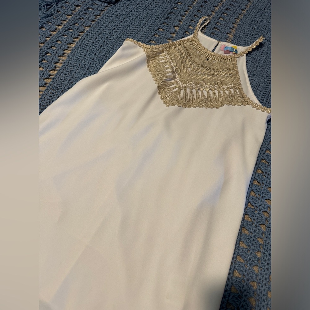 Lilly Pulitzer - White and Gold Dress